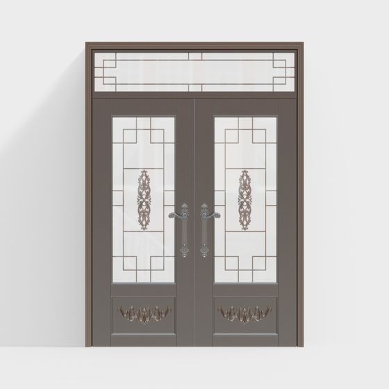 Contemporary Double Door 3D model for Stylish Interiors