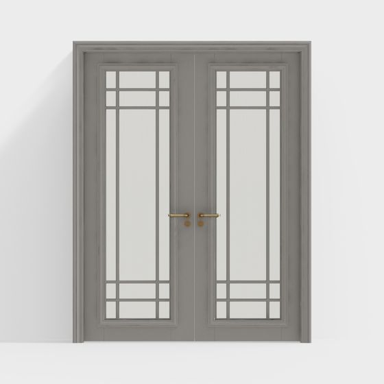 Stunning Double Glass Door 3D model