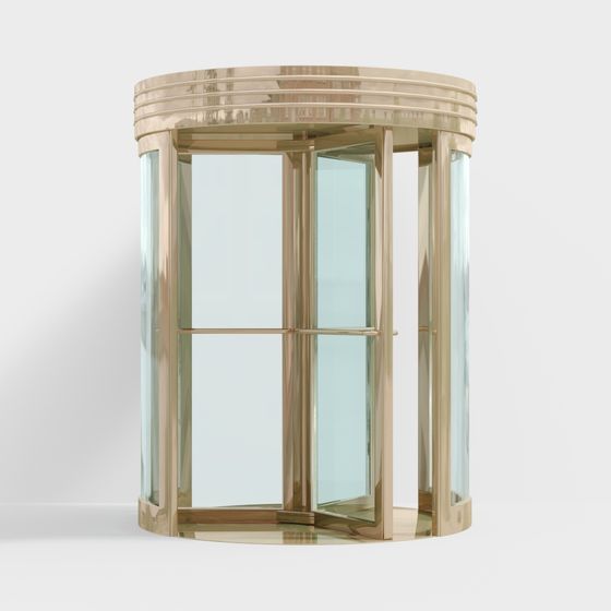 Elegant Low Poly Revolving Door 3D model
