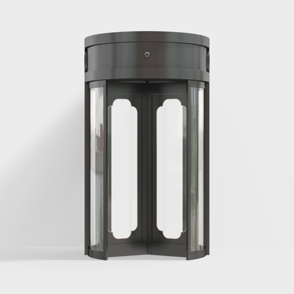 Black office building automatic revolving door