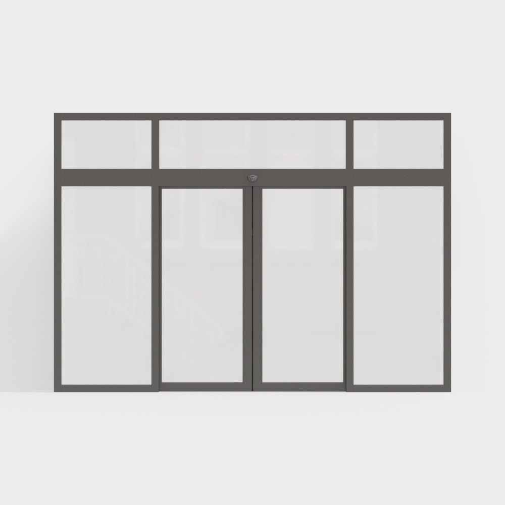 Metal office building sliding door