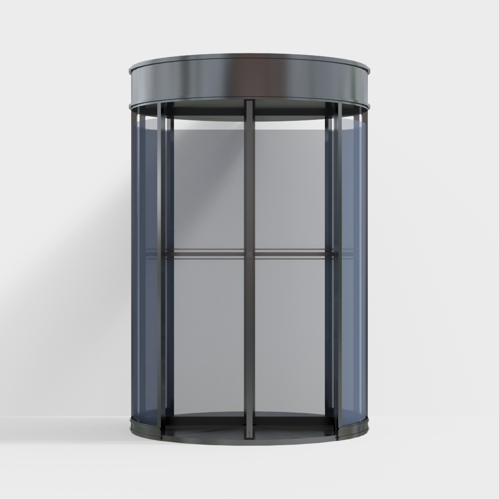 Black office building automatic revolving door