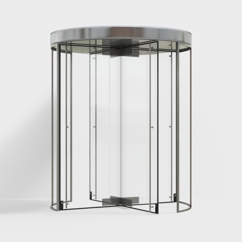 Metal office building automatic revolving door