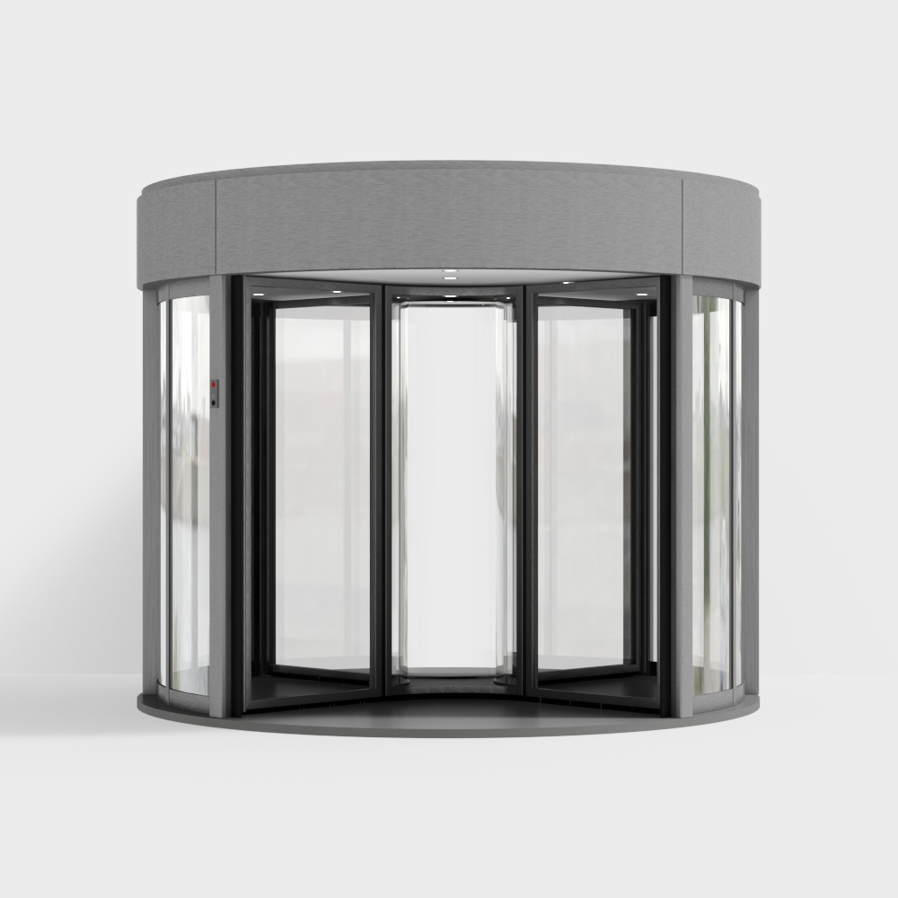 Metal office building automatic revolving doors