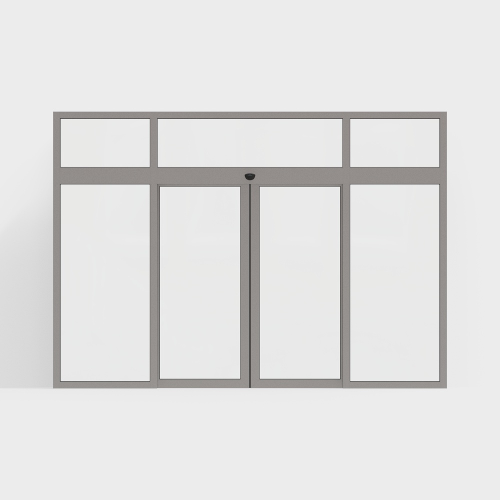 Metal office building sliding doors