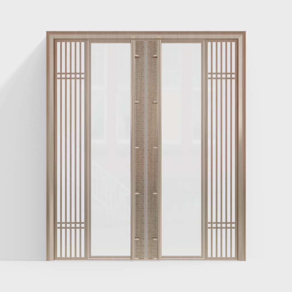 Puertas Dobles Doradas de Edificio de Oficinas