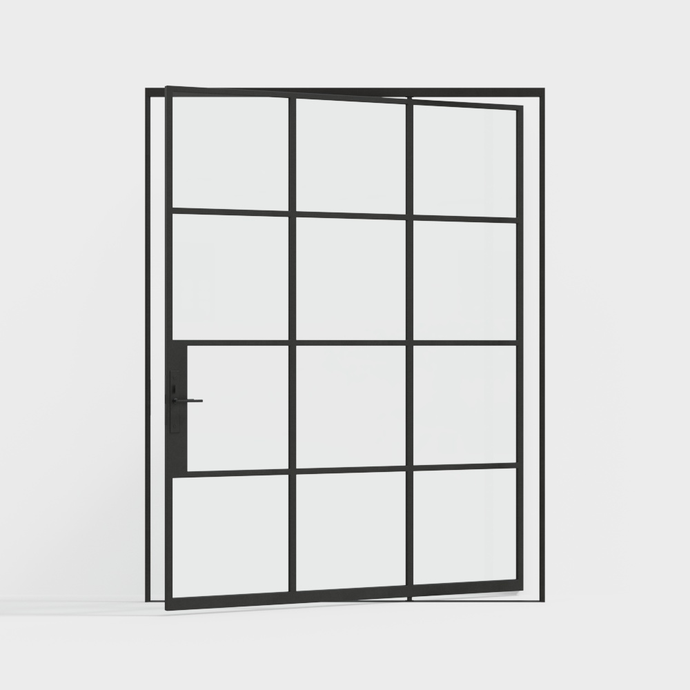 Black office revolving door