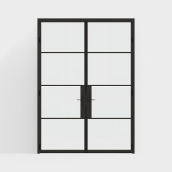 Industrial Double Door 3D model in Low-Poly Design