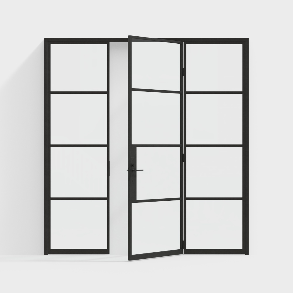 Black office building with single doors