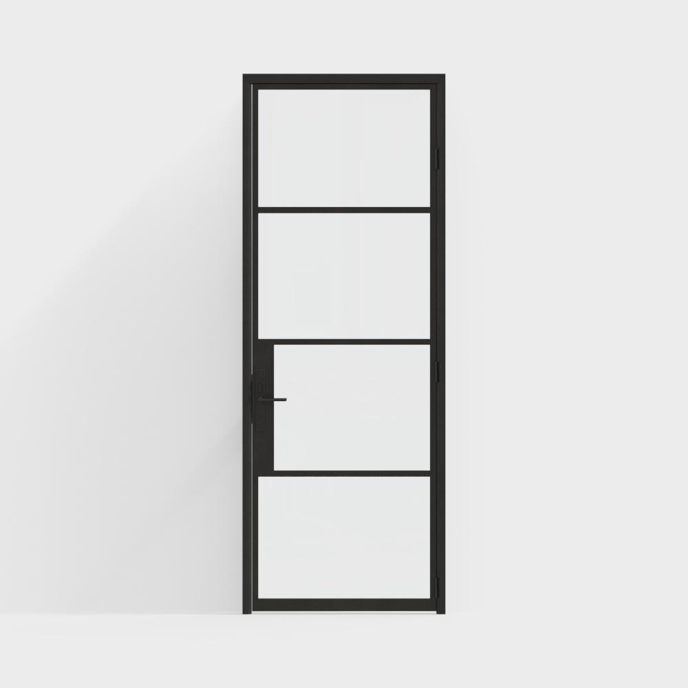 Elegant Low-Poly Glass Door 3D model