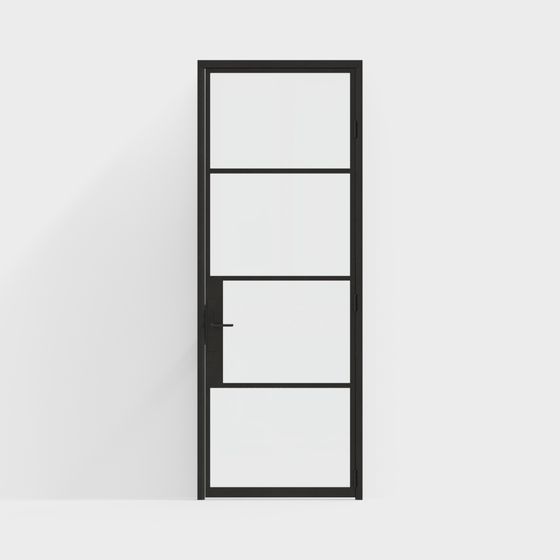 Elegant Low-Poly Glass Door 3D model