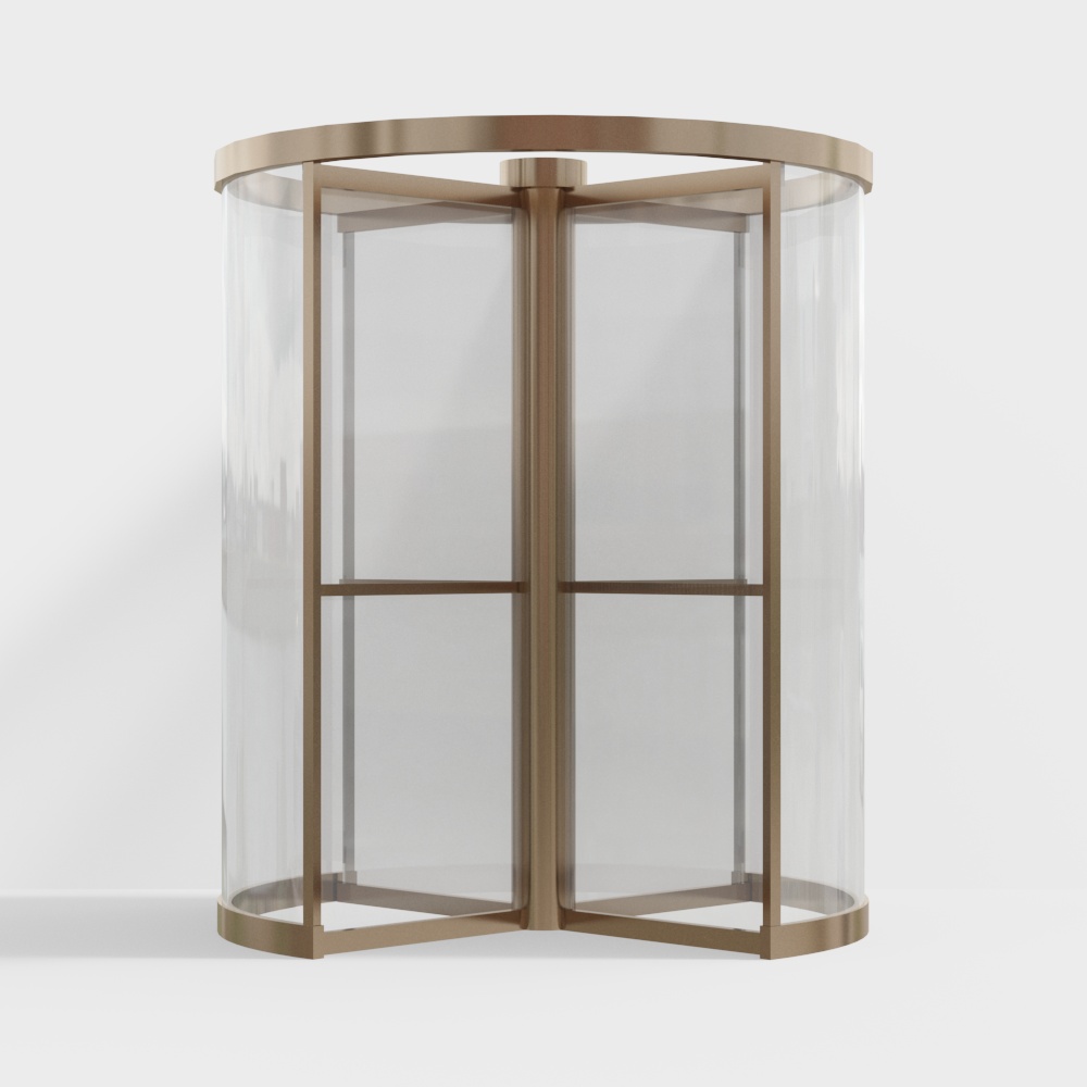 Golden office building automatic revolving door