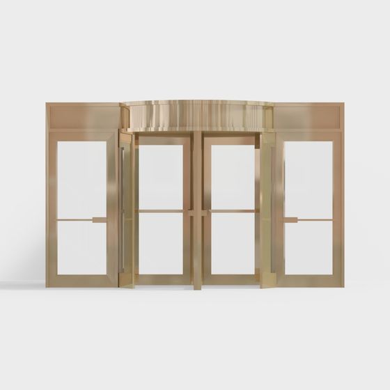 Golden Rotating Door 3D model for Luxurious Entrances