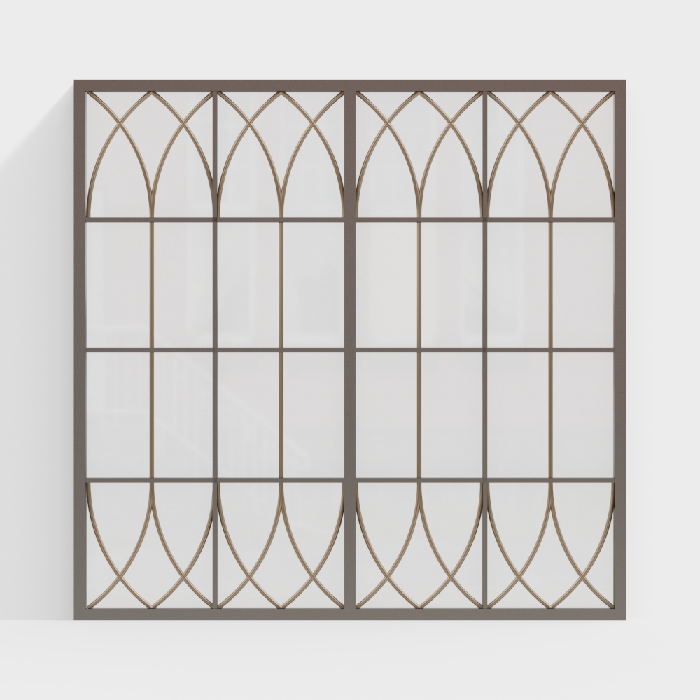 Gold office building sliding door