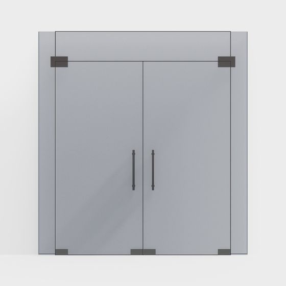 Low-Poly Modern Glass Door 3D model