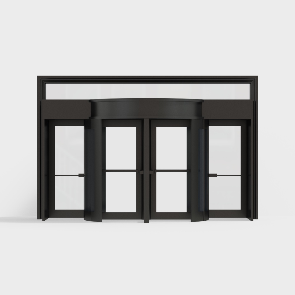 黑色辦公大樓自動旋轉門