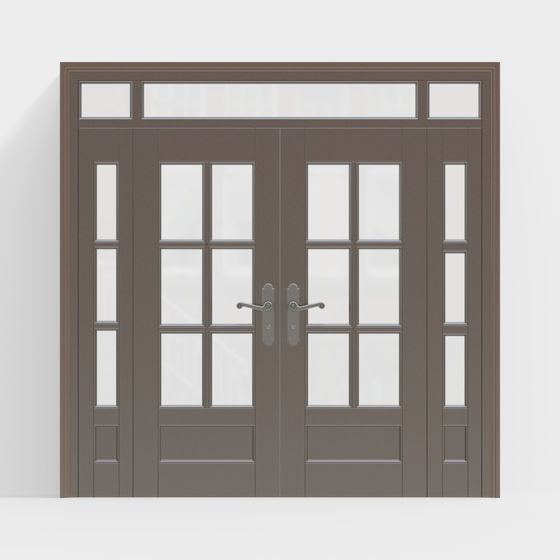 Modern Glass Panel Door 3D model