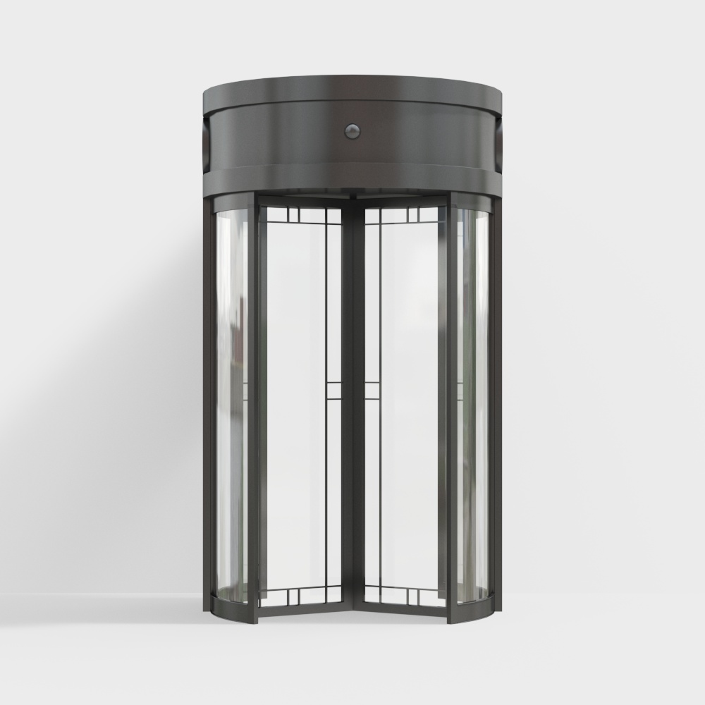 Black office building automatic revolving door