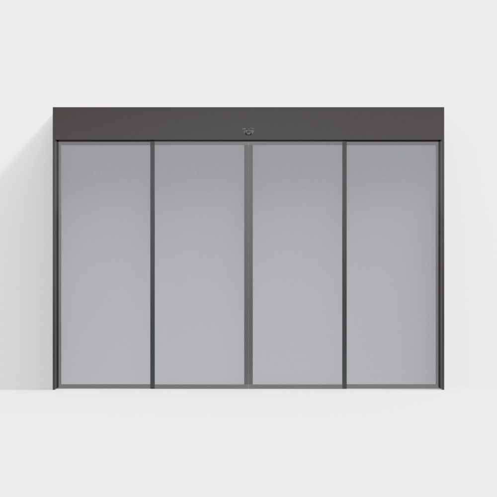 Black office building sliding doors