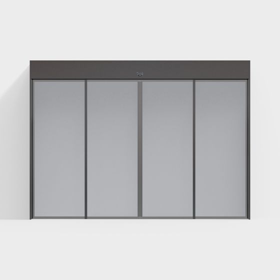 Sleek Glass Sliding Door 3D model