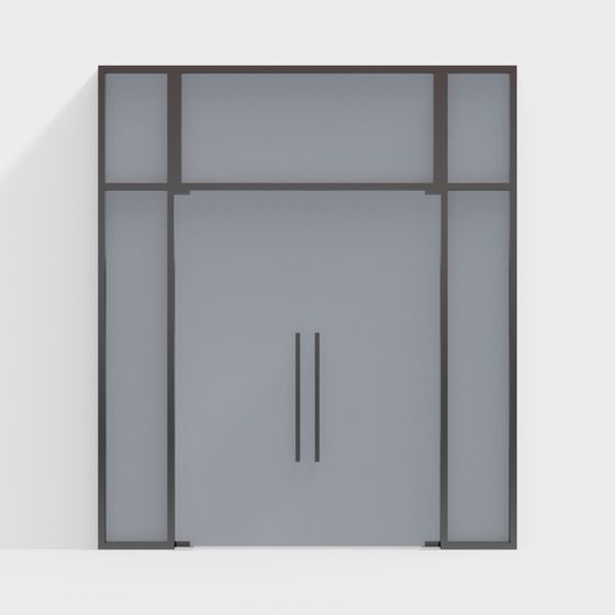 Sleek Glass Door 3D model for Contemporary Spaces