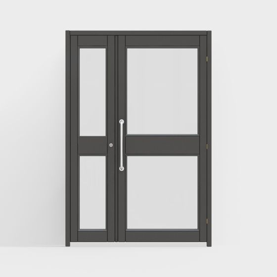 Elegant Double Door 3D model for Modern Spaces