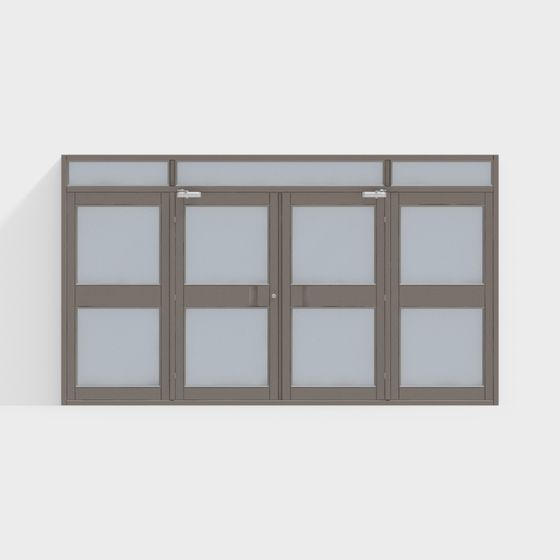 Low Poly Glass Door 3D model for Modern Design