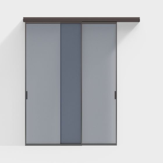Modern Glass Sliding Door 3D model