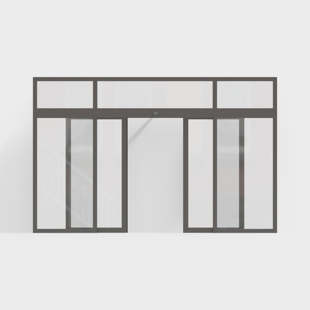 Black office building sliding door