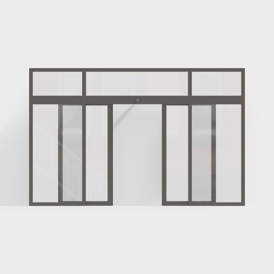 Low-Poly Glass Door 3D model for Modern Interiors