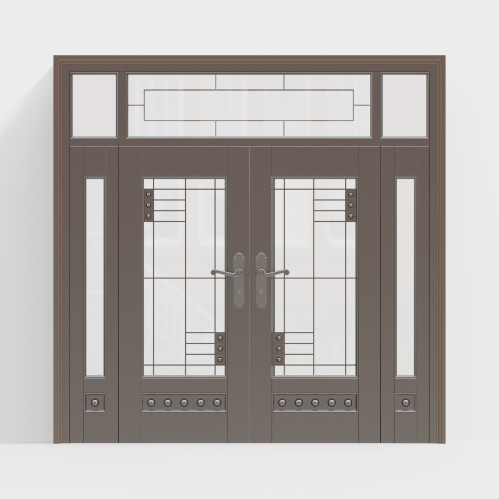 Tòa nhà văn phòng kim loại có cửa đôi