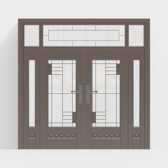 Tòa nhà văn phòng kim loại có cửa đôi