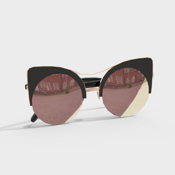 Trendy Retro-Futuristic Sunglasses 3D model