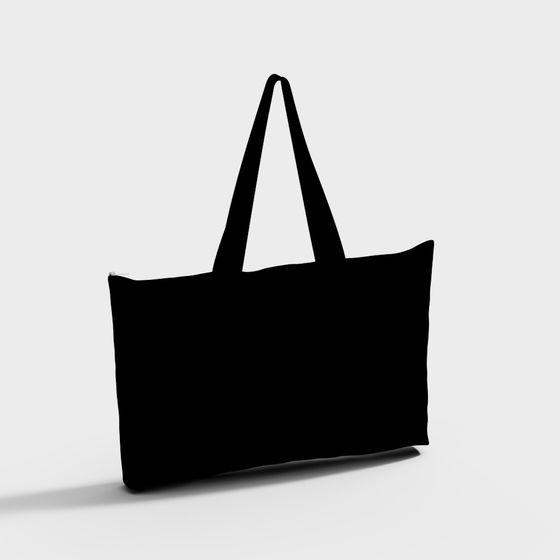 Minimalist Black Canvas Bag 3D model