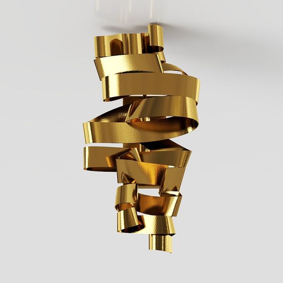 Spiral Golden Ring 3D Model
