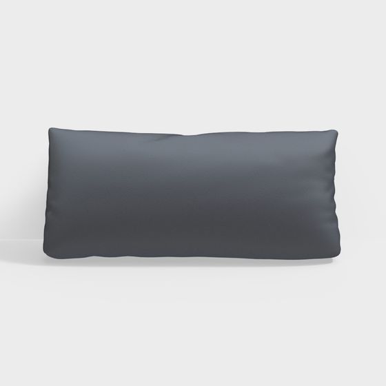 Elegant Gray Leather Cushion 3D model