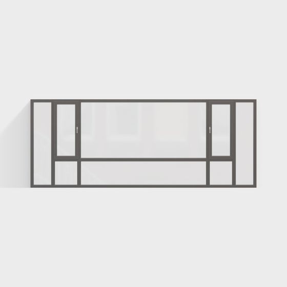 Industrial Style Floor-to-Ceiling Window 3D model