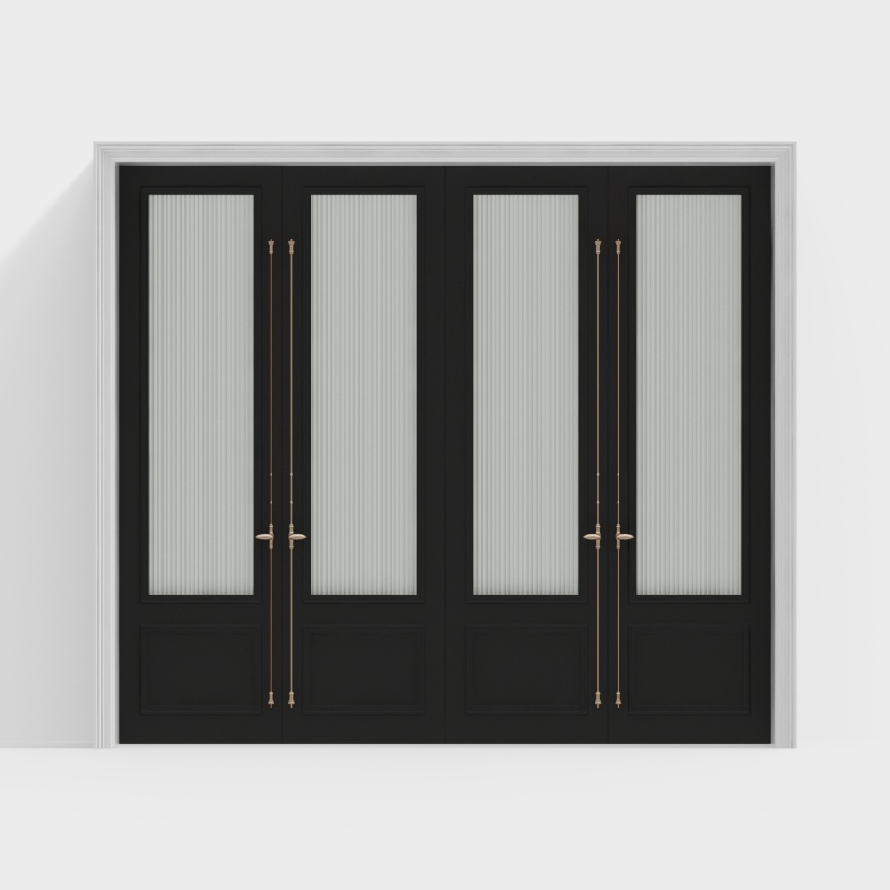 Elegant Glass Panel Door 3D model