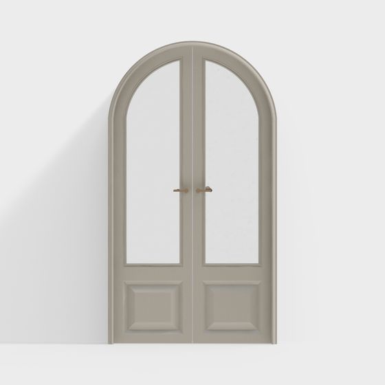 Elegant Arched Double Door 3D model for Modern Design