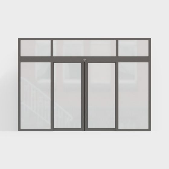 Stylish Low-Poly Glass Door 3D model