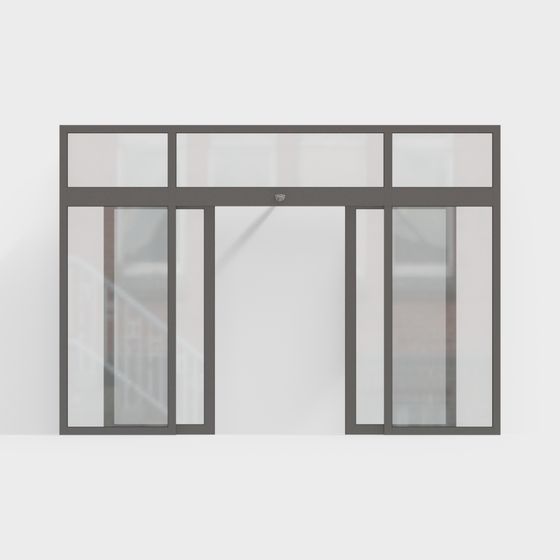 Contemporary Low Poly Glass Door 3D model