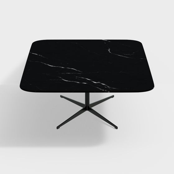 Elegant Black Marble Dining Table 3D model