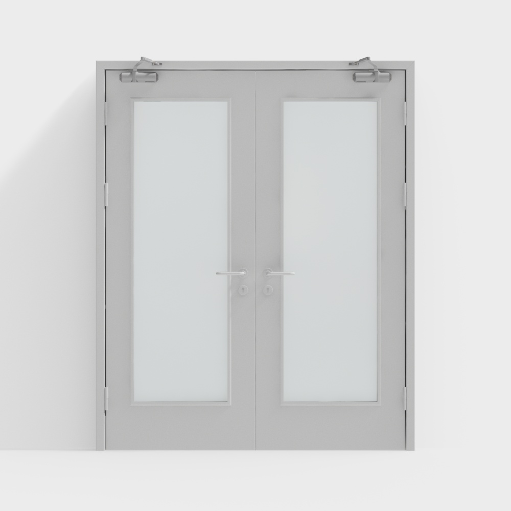 Metal office buildings have double doors