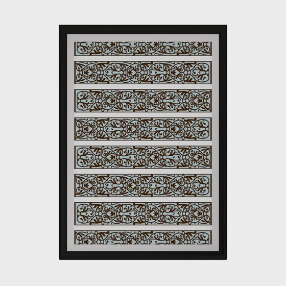 Vignette Scroll Border 3D Model for Decorative Use