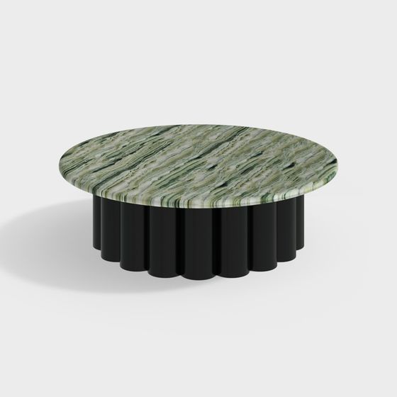 Green Marble Round Table 3D model