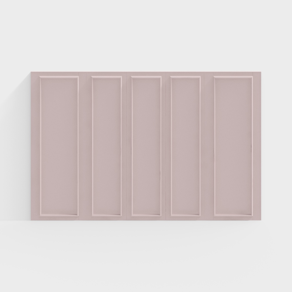 Modern times simple European pink bedroom headboard background wall paneling