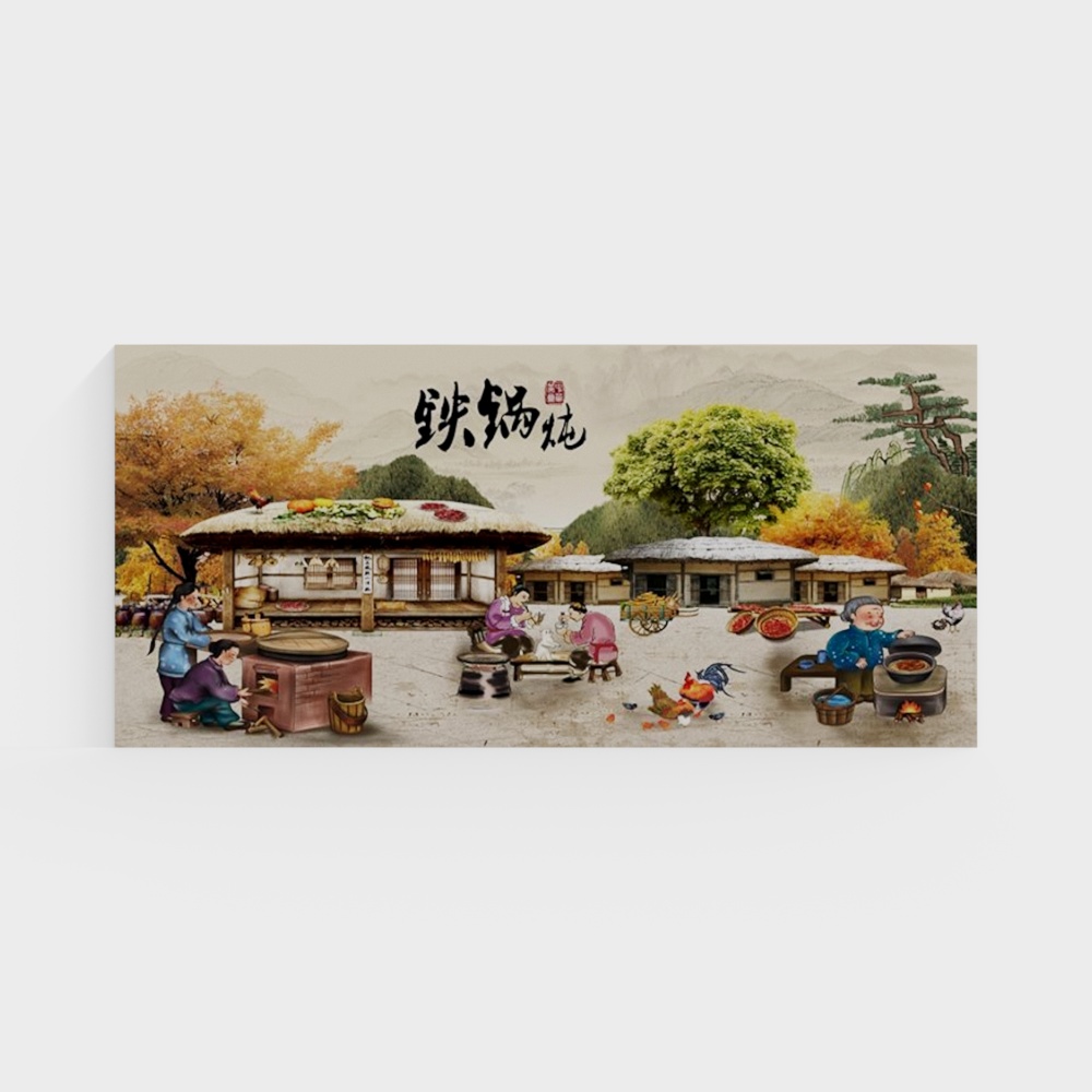 Rustic Low-Poly 3D Model - Iron Pot Stew