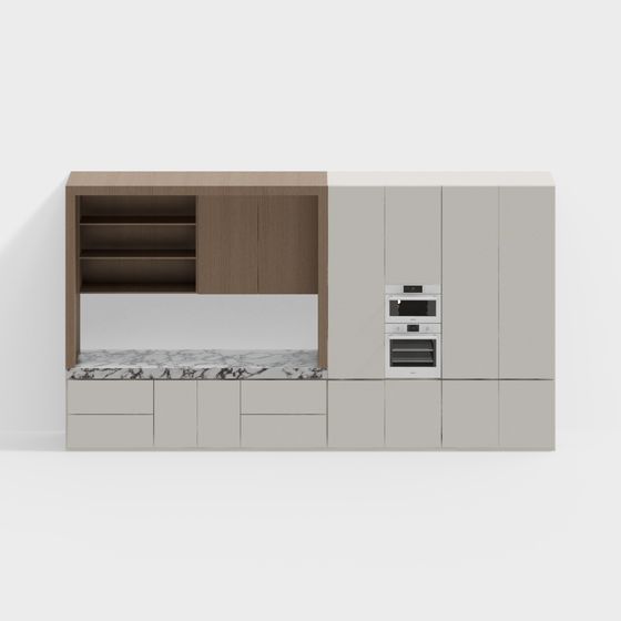 Modern Minimalist Kitchen Cabinet Door 3D model