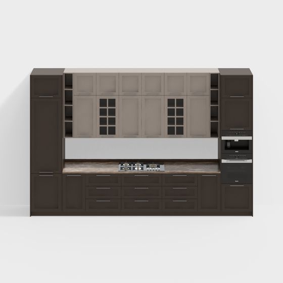 Low-Poly Modern Kitchen Cabinet 3D model