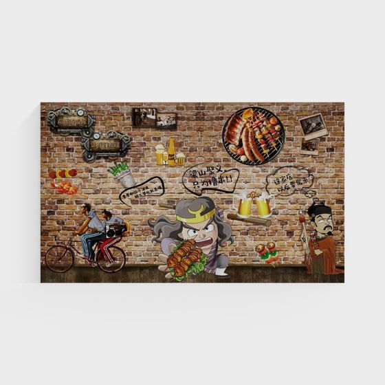 Urban Graffiti Wall 3D Model for Creative Spaces